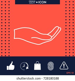 Open hand - line icon