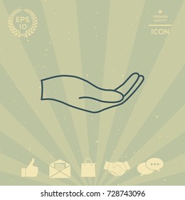 Open hand - line icon