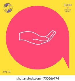 Open hand - line icon