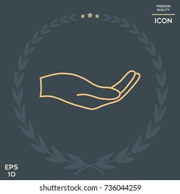 Open hand - line icon