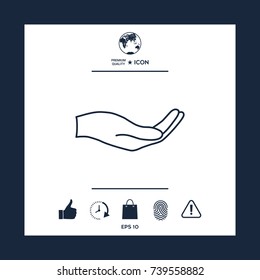 Open hand - line icon