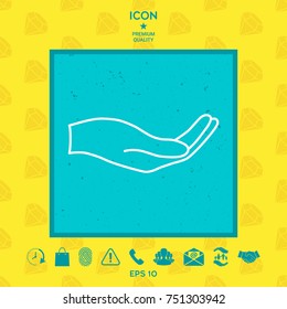 Open hand - line icon