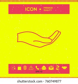 Open hand - line icon
