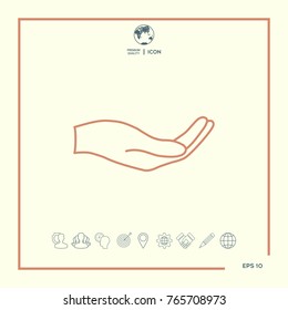 Open hand - line icon