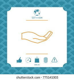 Open hand - line icon