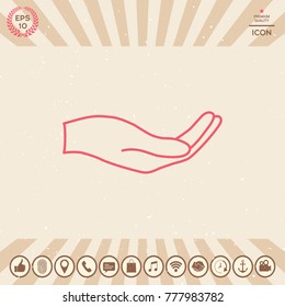 Open hand - line icon