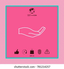 Open hand - line icon