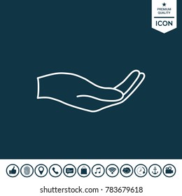 Open hand - line icon