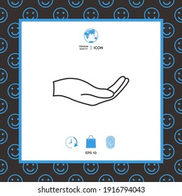 Open hand - line icon, elements for your design