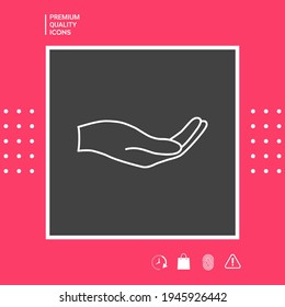 Open hand - line icon, elements for your design