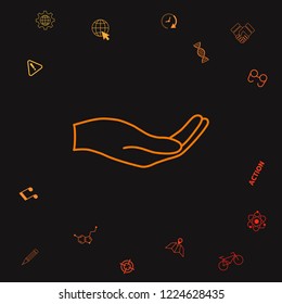 Open hand - line icon. Graphic elements for your design