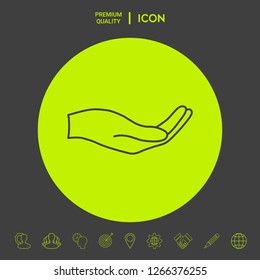 Open hand - line icon. Graphic elements for your design