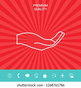 Open hand - line icon. Graphic elements for your design