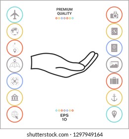 Open hand - line icon. Graphic elements for your design