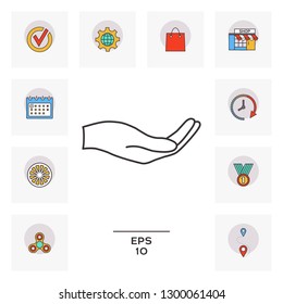 Open hand - line icon. Graphic elements for your design