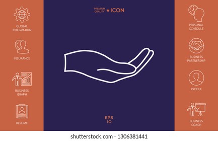 Open hand - line icon. Graphic elements for your design