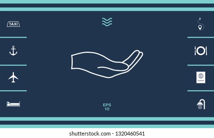 Open hand - line icon. Graphic elements for your design
