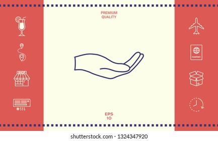 Open hand - line icon. Graphic elements for your design