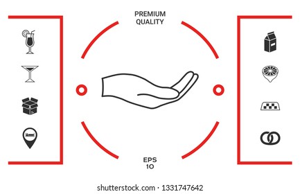 Open hand - line icon. Graphic elements for your design