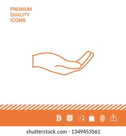 Open hand - line icon. Graphic elements for your design