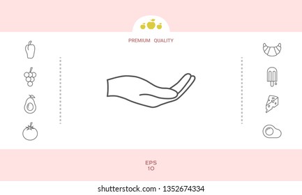 Open hand - line icon. Graphic elements for your design