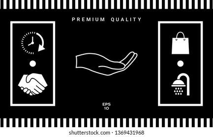 Open hand - line icon. Graphic elements for your design