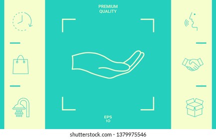 Open hand - line icon. Graphic elements for your design