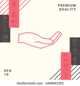 Open hand - line icon. Graphic elements for your design