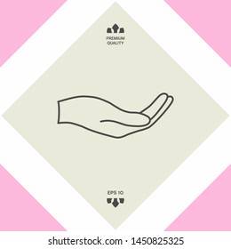 Open hand - line icon. Graphic elements for your design