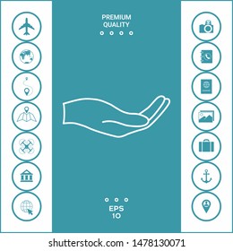 Open hand - line icon. Graphic elements for your design