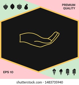 Open hand - line icon. Graphic elements for your design