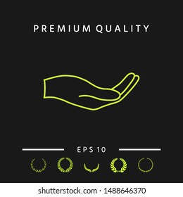 Open hand - line icon. Graphic elements for your design