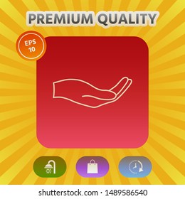 Open hand - line icon. Graphic elements for your design