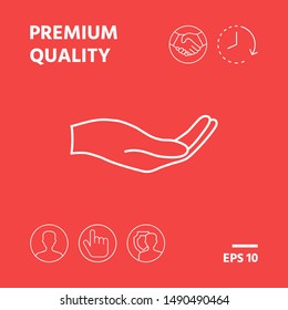 Open hand - line icon. Graphic elements for your design