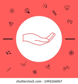 Open hand - line icon. Graphic elements for your design