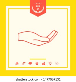 Open hand - line icon. Graphic elements for your design