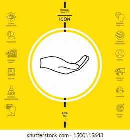 Open hand - line icon. Graphic elements for your design