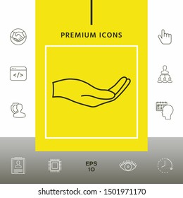 Open hand - line icon. Graphic elements for your design