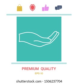 Open hand - line icon. Graphic elements for your design