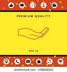 Open hand - line icon. Graphic elements for your design