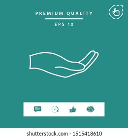 Open hand - line icon. Graphic elements for your design