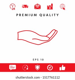 Open hand - line icon. Graphic elements for your design