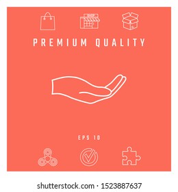 Open hand - line icon. Graphic elements for your design