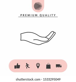 Open hand - line icon. Graphic elements for your design