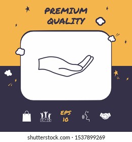 Open hand - line icon. Graphic elements for your design