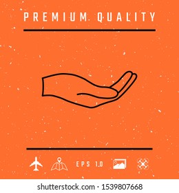 Open hand - line icon. Graphic elements for your design