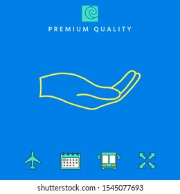 Open hand - line icon. Graphic elements for your design