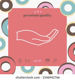 Open hand - line icon. Graphic elements for your design
