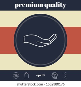 Open hand - line icon. Graphic elements for your design