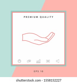 Open hand - line icon. Graphic elements for your design